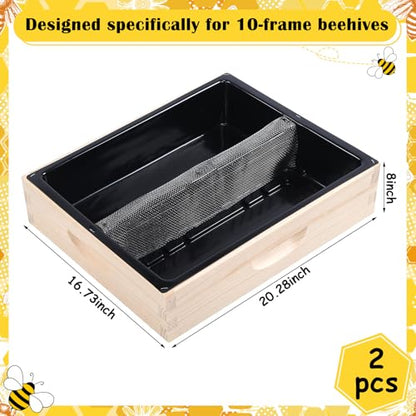 Maxdot 2 Pack 10 Frame Bee Top Hive Feeders for Beehives 4 Gallon for Feeding Water or Sugar Leakproof Refillable Beekeeping Top Feeder with Galvanized Safety Screen for Outside Beekeeping Supplies