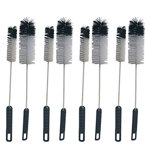 NewFerU Wire Bottle Cleaning Brush Set Small Large Thin Long Handle, Utility Cleaner Bendable Flexible for Narrow Neck Skinny Spaces of Water Beer Wine Baby Bottles Pipe Tube Flask Decanter (8)