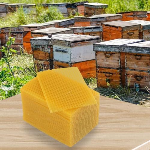 30Pcs Beeswax Sheets Beehive Wax Foundation Sheets,Natural Beeswax For Honeycomb Foundation Sheets For Hive Frame Brood For Nest Construction