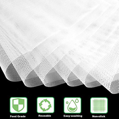 6 Pack Silicone Dehydrator Sheets,Non-stick Food Fruit Dehydrator Mats Reusable Steamer Mesh Mat for Fruit Dryer (6, 14 x 14 inch) - size: 14 x 14 inch
