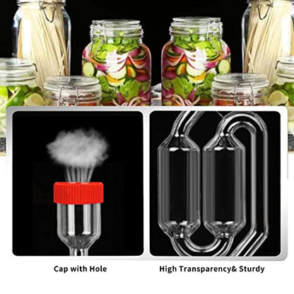 Zazolyne Airlock 2 Pack Transparent Brewing Airlocks Fermenting Twin Bubble Airlock with 2pcs # Stoppers 6pcs Grommets - size: 2pcs Ailock+2pcs Stoppers+6pcs grommets