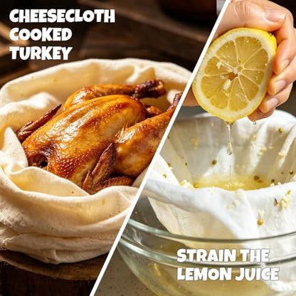 5 PCS Cheese Cloths, 36x36 Inch Cheesecloth Reusable Unbleached, Cheese Cloths for Straining, Cheese Making,Juicing,Baking & Cooking.