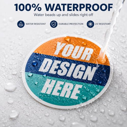 Custom Waterproof Labels for Glass Bottles & Drinks – Durable Vinyl Stickers for Coffee, Juice, Milk Tea & Smoothies – UV Resistant, Tear-Proof, Oil & Water Resistant Labels (Round)