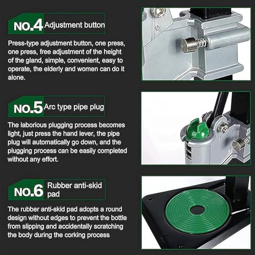 Manual Beer Bottle Capper Machine, 26mm Bench Beer Bottle Ring Pull Cap Crimping Tool, Adjustable Height, Heavy Duty Strong Metal Easy Action for Home Brewing