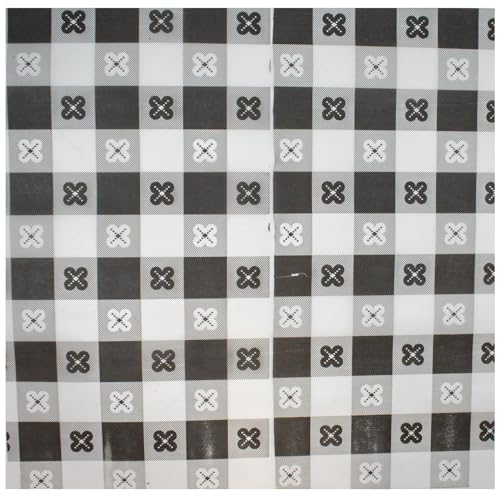 MADE IN USA 1,000 Sheets of Grease-Resistant Food Grade Waxed Kraft Deli Tissue Paper, 12" X 12" (Black Gingham Pattern) - color: Black Gingham Pattern