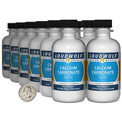 Calcium Carbonate / 3 Pounds / 12 Bottles / 97.55% Pure Food Grade/Fine Powder - size: 3 Pounds in 12 Bottles