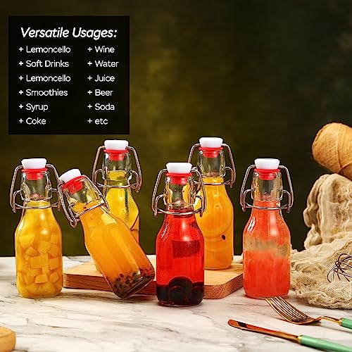ZEBEIYU 12 Pack 4 oz Swing Top Glass Bottles,Flip Top Glass bottles with airtight Caps for Home Brewing Beer,Kombucha,2nd Fermentation,Kefir,Beverages,Soda,Oils,Vinegar,Limoncello,Vanilla extract - size: 4 oz