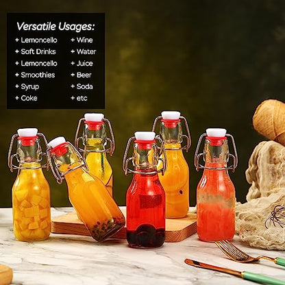 ZEBEIYU 12 Pack 4 oz Swing Top Glass Bottles,Flip Top Glass bottles with airtight Caps for Home Brewing Beer,Kombucha,2nd Fermentation,Kefir,Beverages,Soda,Oils,Vinegar,Limoncello,Vanilla extract - size: 4 oz