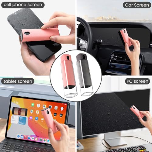 CUIUD Touchscreen Screen Cleaner Kit 2 Pcs, Phone, Tablet and Car Screen Cleaner, Two in One Spray and Microfiber Cloth(2 Pack Grey) - color: 2 Pcs Grey