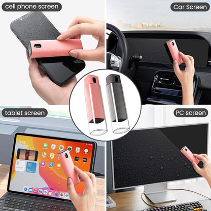 CUIUD Touchscreen Screen Cleaner Kit 2 Pcs, Phone, Tablet and Car Screen Cleaner, Two in One Spray and Microfiber Cloth(2 Pack Pink) - color: 2 Pcs Pink