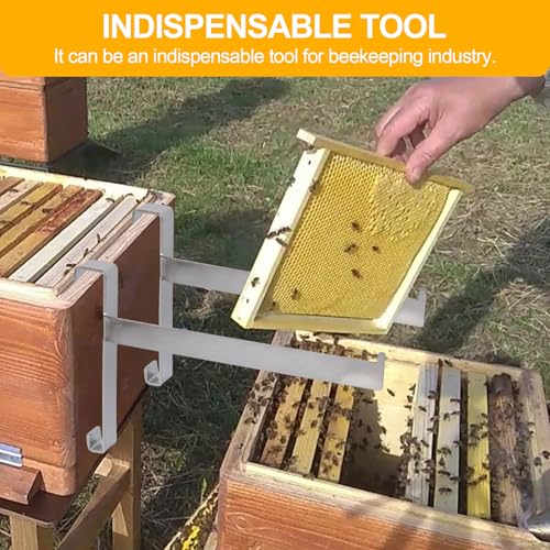 4Pcs Upgraded Beehive Frame Holder - Stainless Steel Beehive Frame Perch - 5 Full Frame Support Beekeeping Supplies Beehive Stand for Beekeeper Hive Tool