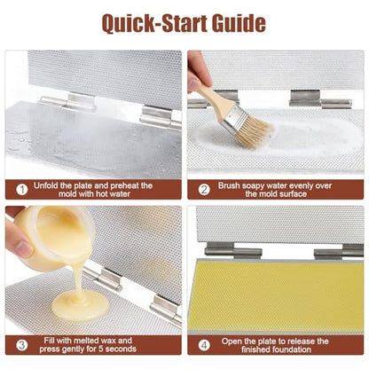 Comb Foundation Tool, 4.7mm Bee Wax Foundation Sheet Mold Casting Tool Wax Foundation Sheet Mold Casting Machine Beeswax Embossing Mold Press Mold for Beekeeping Supply 220 x 420mm