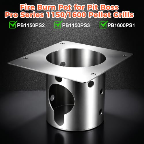 QuliMetal 304 Stainless Steel Fire Burn Pot for Pit Boss Pro Series 1150/1600 Pellet Grills, Pit Boss PB1150PS2, PB1150PS3, PB1600PS1 Grills, Upgraded Durable FirePot Accessories with Screws - size: L1 Fire Burn Pot for Pit Boss 1150