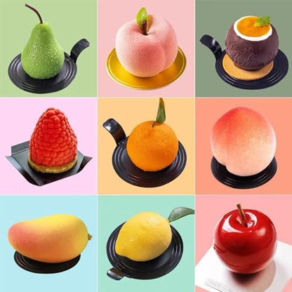 OCPO KITCHEN Orange Silicone Mold for Baking Mousse Cake, Chocolate, Fruit Dessert, Pudding, Jelly, Ice Cream Mould, Cake Decoration Mold, Non-Stick and Easy Release, 3D Orange Shape (8-Cavity) - style: Orange (8-Cavity)