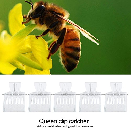 Queen Catcher Clip, 5Pcs Plastic Queen Catching Clip, Transparent Bee Catcher Cage Beekeeping Tool