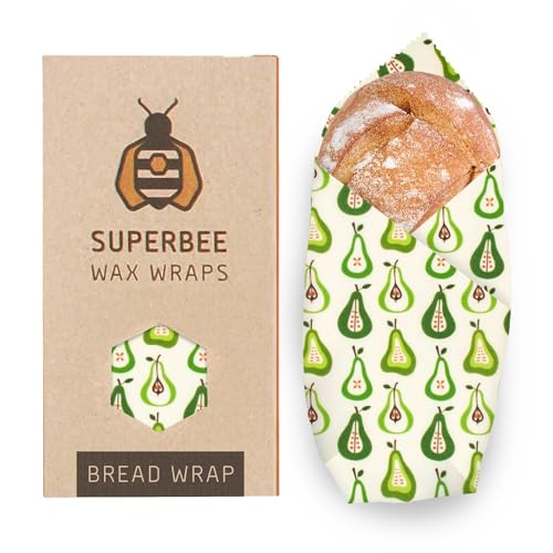 SUPERBEE Beeswax Bread Wrap, Reusable Beeswax Wrap for Food, Wrap Bread, Reusable Bees Wrap Paper for Wrapping Vegetables, Cheese Paper, Bowl Covers and Sandwich Wrapping, XXL (Pears) - color: Pears