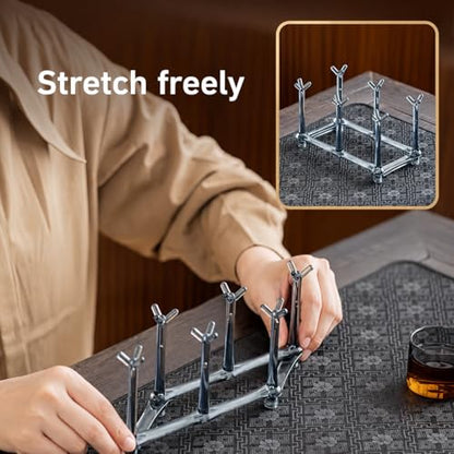 Plastic Bag Drying Rack, 6-Branch Stand for Reusable Bags, Bottle Drying Rack,Cup Drying Rack, Compact Countertop Organizer for Kitchen, Gray