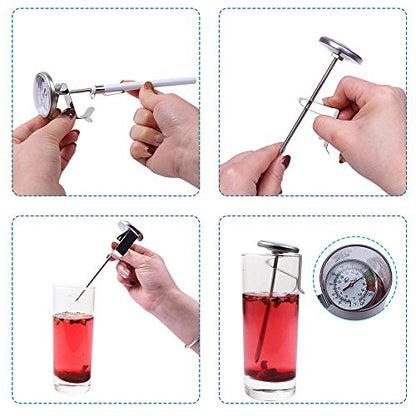 KT THERMO Instand Read 2-Inch Dial Thermometer(2 Pack),Best for The Coffee Drinks,Chocolate Milk Foam - size: 0~220℉(2Pack)