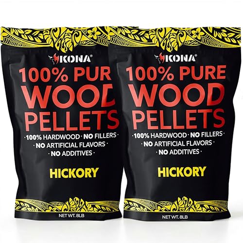 Kona 100% Hickory Smoker Pellets, Intended for Ninja Woodfire Outdoor Grill, 16 lb Resealable Bag - size: 16 pounds