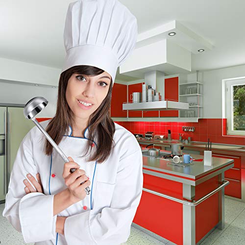 meekoo Stainless Steel Ladle Soup Handle Ladle with Pouring Rim for Kitchen Cooking Soup Sauce - size: 5 oz