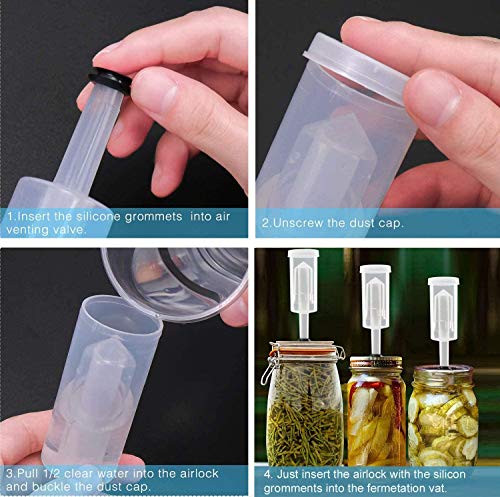 Airlock Set for Fermentation,12 Pieces Silicone Grommets and 6 Pieces Plastic Airlock for Preserving,Brewing, Beer, Wine,Making Wine, Fermenting Sauerkrau, Kimchi