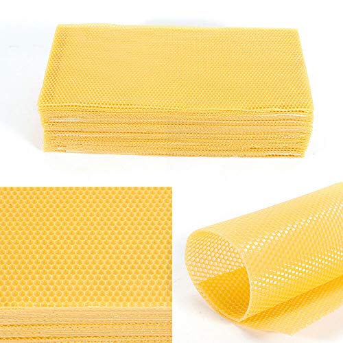 Honeycomb Bee Wax Foundation, 30 Pcs Honeycomb Foundation Beehive Wax Frames Waxing Beekeeping Equipment Tools 195 * 415mm (US Stock)