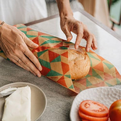 SUPERBEE Beeswax Bread Wrap, Reusable Beeswax Wrap for Food, Wrap Bread, Reusable Bees Wrap Paper for Wrapping Vegetables, Cheese Paper, Bowl Covers and Sandwich Wrapping, XXL (Retro Vibes) - color: Retro Vibes