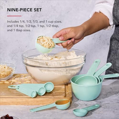 KitchenAid Measuring Cups and Spoon Set, 9 Piece, Spearmint - color: Spearmint