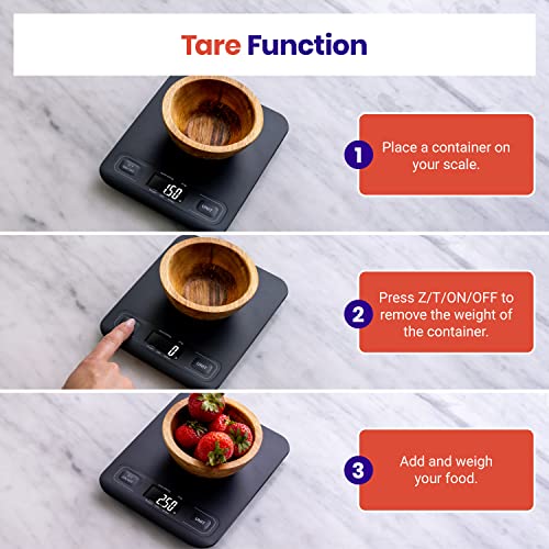 Etekcity Food Kitchen Scale, Digital Mechanical Weighing Scale,Grams and Ounces for Weight Loss, Baking, Cooking, Keto and Meal Prep,Packages, Liquids, Jewelry, LCD Display, Medium, Black - color: Midnight Black