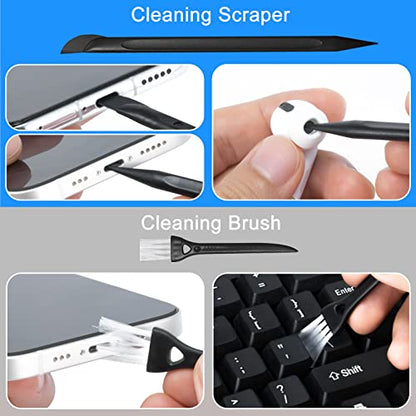 2 Pack Car Touch Screen Mist Cleaner, walrfid Laptop Screens and Phone Touchscreen Cleaning Kit for iPad, iPhone, MacBook Pro with Aipods Cleaning Pen, Small Brush and Eyeglass Cloth - Grey and Blue - color: Grey, Navy Blue