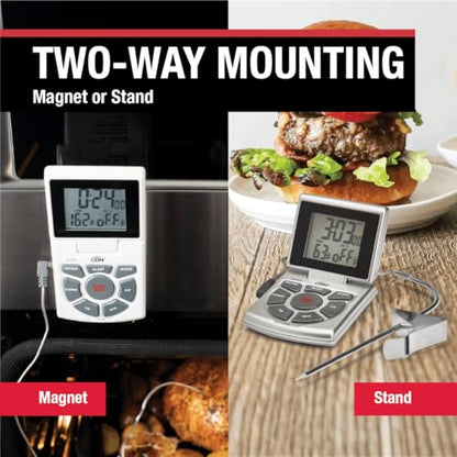 CDN DTTC-S Combo Probe Thermometer, Timer & Clock - Silver - color: Silver
