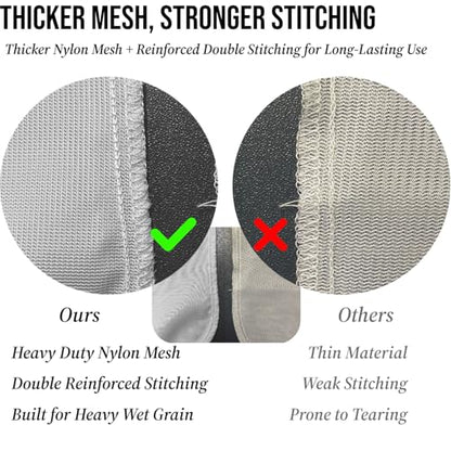 2 Pack BIAB Brewing Bag, 26" x 22", 250 Micron Reusable Fine Mesh Brew Bags with Reinforced Stitching & Drawstring, Heavy Duty Nylon Straining Bag for All Grain Home Brewing & Beer Wine Cider - size: 2Pack 26" X 22"