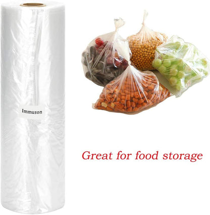 Immuson 12" x 20" Plastic Produce Bag on a Roll Food Storage Bags Clear Plastic Produce Bag for Fruits, Vegetable,Bread, Kitchen Bags (4200 Bags-12 Roll) - size: 12 Roll-4200 Bags