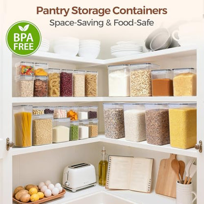 ComSaf Food Storage Containers with Lids Set of 3 (2L/2.1Qt) (1.4L/1.5Qt) (0.8L/0.8Qt), Airtight Food Storage Container, Plastic Canister Sets for Kitchen, Pantry Organizer for Sugar, Cereal and Snack - size: 2.1Qt/1.5Qt/0.8Qt-Rectangle