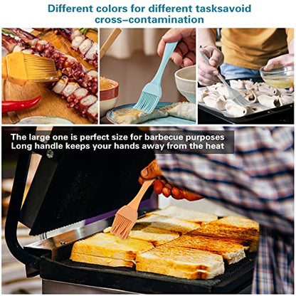 16 Pcs Silicone Basting Pastry Brush - Cooking Brush for Oil Sauce Butter Marinades, Food Brushes for BBQ Grill Kitchen Baking, Baster Brushes Baste Pastries Cakes Meat Desserts