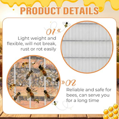Beeveer 3 Pcs Beehive Screened Bottom Board with Entrance Reducer and Wooden Frame Metal Queen Excluder for Langstroth 10 Frame Bee Hive Bee Beekeeping Supplies - style: Wooden Frame