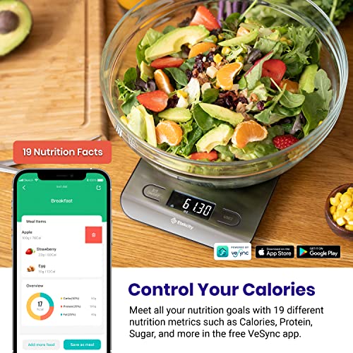Etekcity Food Nutrition Kitchen Scale, Digital Grams and Ounces for Weight Loss, Baking, Cooking, Keto and Meal Prep, Large, 304 Stainless Steel - color: Silver