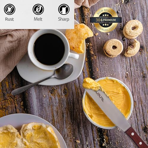 Straight Icing Spatula Stainless Steel Baking Set of 6", 8" & 10" Wooden Handle Cake Decorating Frosting Spatulas - size: straight spatulas 6 8 10 inches
