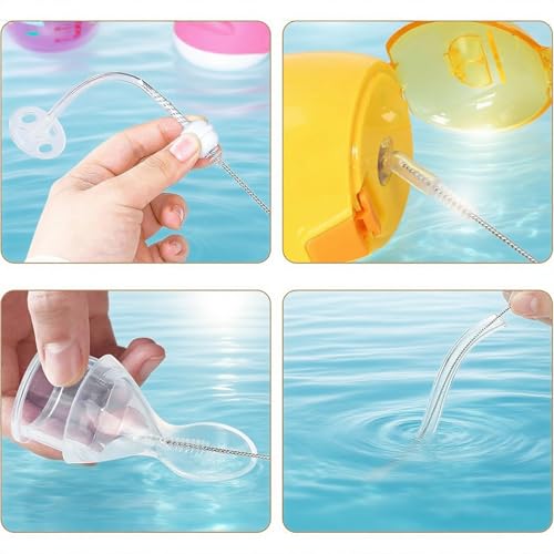 Dishwashing Foam Sponges Brush Telescopic Long Handle Scrubbing Brushes for Clean Dishes, Sinks,Cookware,Coffee Glasses Pot Milk Cup Mugs Wine Bottle (4pcs+4straw Brush) - size: 4pcs+4straw brush