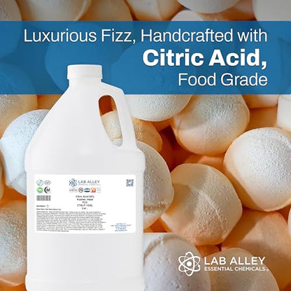 Lab Alley Citric Acid 50% Solution, FCC/Food Grade, Kosher Certified, Great for Cooking and Cleaning - 2 Gallons - size: 2 Gallons