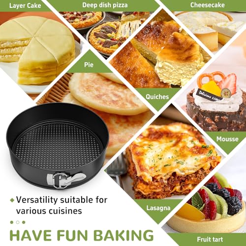 ZeroPone 9 Inch Springform Pan with Removable Bottom, Non-stick Round Spring Form Cake Mold Cheesecake Pan For Baking - size: 9 Inch