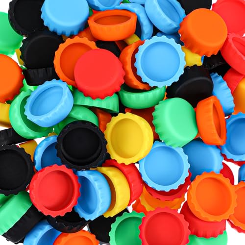 180 PCS Silicone Rubber Bottle Caps, 6 Colors Reusable Beer Caps for Home Brewing Beers, Soft Drink, Wine & Beer Bottles, Soda Bottles Kitchen Gadgets