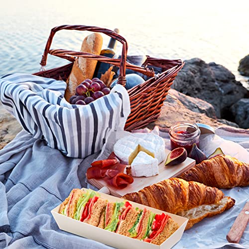 Lainrrew 50 Sets Roll Cake Box, Swiss Roll Sandwich Paper Boxes Charcuterie Boxes Muffin Cheese Pastry Dessert Box Sushi Fruits Display Food Storage Holder (White)