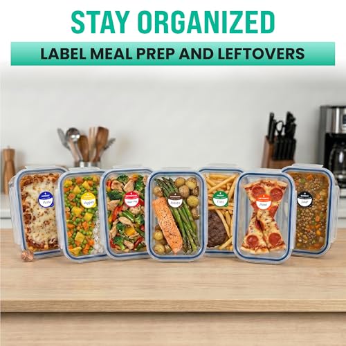 Date Stickers for Food - Day of The Week Day Dots Removable Food Labels, 1" Date Dot Stickers for Food Containers, 1,750 Labels - color: Sheet Labels