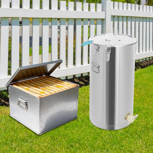 Stainless Steel Manual Honey Extractor, Household Beekeeping Machine Honey Presser Beeswax Press Tool Honey Presser Manual Beekeeping Extraction Tool for Honey Fruits Vegetables Juice (Style A) - color: Style A