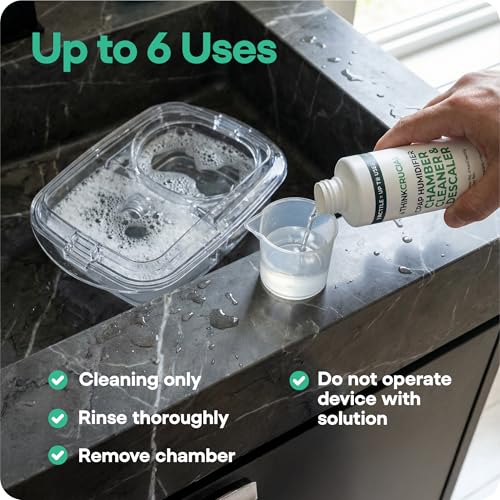 Think Crucial 6x Uses CPAP Cleaner & Descaler for Humidifier Chambers – Super Concentrated Cleaning Descaling Solution for CPAP Water Tanks – Unscented – 6 oz