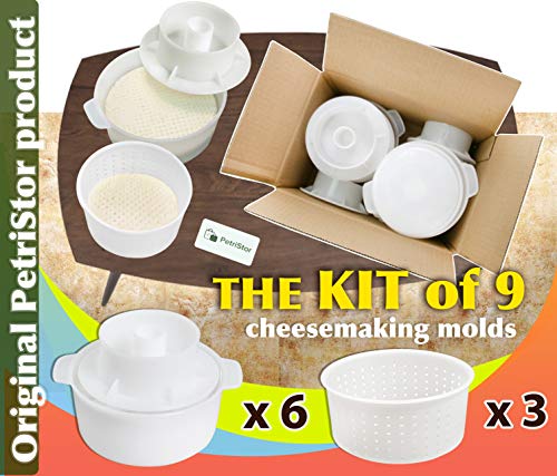 Cheese Making Kit Beginners - 6 pcs Cheese Mold with a Follower Piston + 3 pcs Soft Cheese Molds - Cheese Making Supplies - Moldes Para Queso Fresco Casero - Cream Cheese Form Mold Basket №4