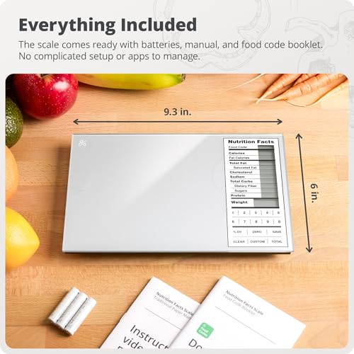 Greater Goods Food Scale with Nutrition Calculator, Non Connected Calorie Scale for Meal Prep, Weight Loss, 2000 Pre-Loaded Food Codes, Compact Kitchen Scale, Battery Operated, 11lb Capacity, Silver - color: Pearl Gray