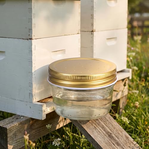 Yardwe 3pcs Metal Bee Hive Feeding Covers for Beekeeping, Effortless Setup and Steady Water Supply, Yellow Bee Watering Station Replacement Lids for Beehive Entrance