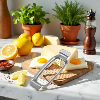 Silver Stainless Steel Butter Cutter Slicer, Butter Cutter Slicer, Food Grade Cheese Slicer, Versatile Cube Blade and Grater, Stainless Steel Wire Blade and Grater Cheese Tools
